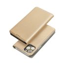 Magnet Motorola Moto G75 mágneses flip tok, arany