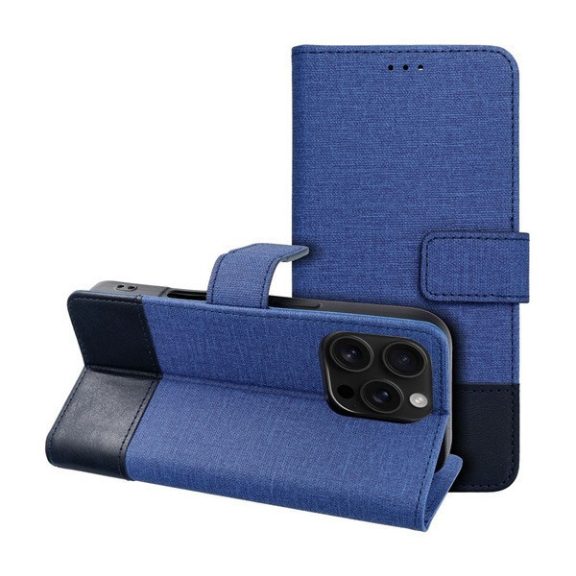 Gomma Xiaomi Redmi 14C flip/oldalra nyíló tok kártyatartó résszel, kék