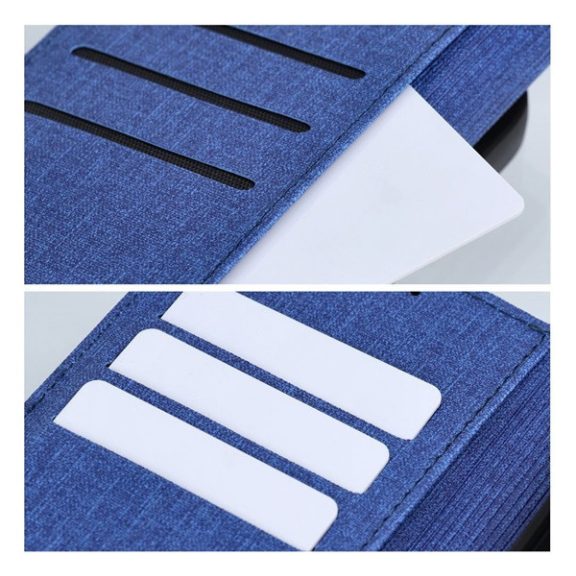 Gomma Xiaomi Redmi 14C flip/oldalra nyíló tok kártyatartó résszel, kék