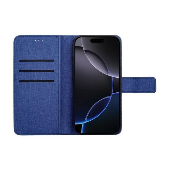 Gomma Xiaomi Redmi 14C flip/oldalra nyíló tok kártyatartó résszel, kék