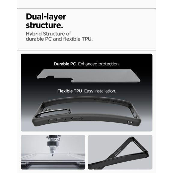 Spigen Ultra Hybrid Samsung Galaxy S25+ tok, Frost Black, fekete