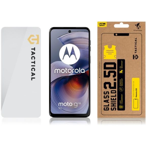 Tactical Glass Shield 2.5D Motorola G55 kijelzővédő üvegfólia, átlátszó