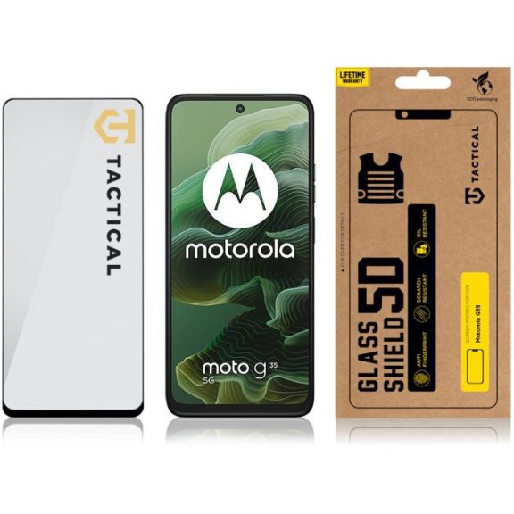 Tactical Glass Shield 5D Motorola G35 kijelzővédő üvegfólia, fekete