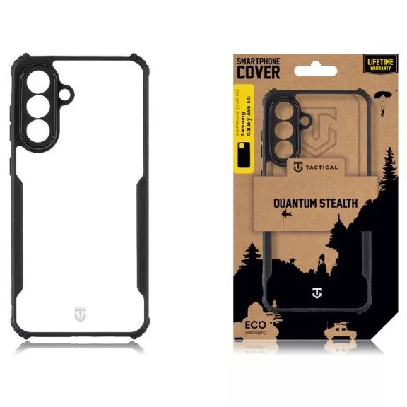 Tactical Quantum Stealth Samsung Galaxy A56 hátlap tok, átlátszó/fekete