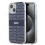 DKNY PU Leather Repeat Pattern Tonal Stripe iPhone 14 tok, kék