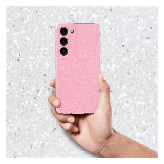 Clear 2mm Samsung Galaxy A35 5G csillámos tok, rózsaszín