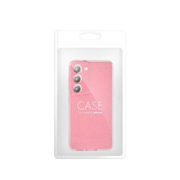 Clear 2mm Samsung Galaxy A35 5G csillámos tok, rózsaszín