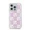 DKNY Liquid Glitter Checkered Pattern iPhone 15 Pro hátlap tok, rózsaszín