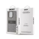 DKNY PU Leather Repeat Pattern Tonal Stripe iPhone 14 Pro hátlap tok, bézs