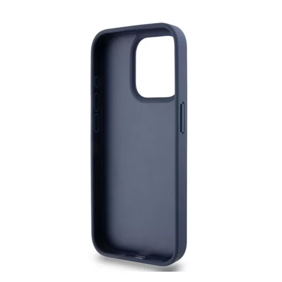 DKNY PU Leather Repeat Pattern Tonal Stripe iPhone 14 Pro hátlap tok, kék