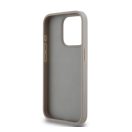 DKNY PU Leather Repeat Pattern Tonal Stripe iPhone 14 Pro Max hátlap tok, bézs