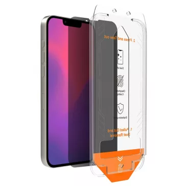   4smarts Second Glass Privacy Apple iPhone 17E / 16E / 14 / 13 / 13 Pro kijelzővédő üvegfólia szett felhelyező kerettel, 10db