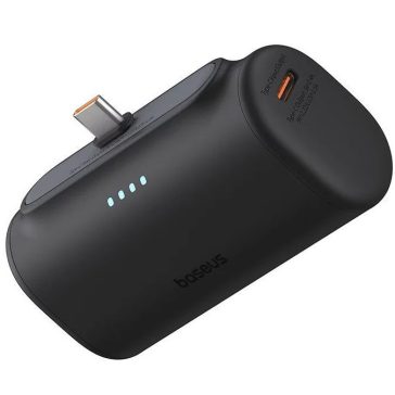   Baseus Compact powerbank / külső akkumulátor USB-C csatlakozóval, 5000mAh, PD, 20W, fekete