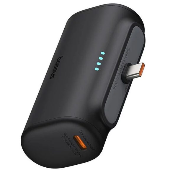 Baseus Compact powerbank / külső akkumulátor USB-C csatlakozóval, 5000mAh, PD, 20W, fekete