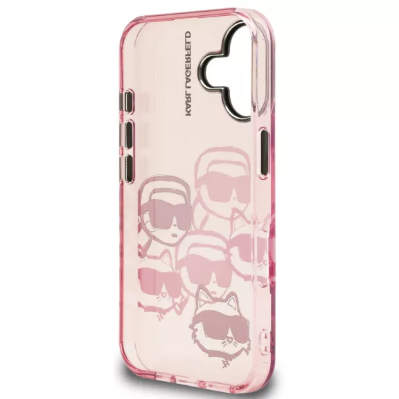 Karl Lagerfeld IML Multi K&CH Heads iPhone 16 hátlap tok, rózsaszín