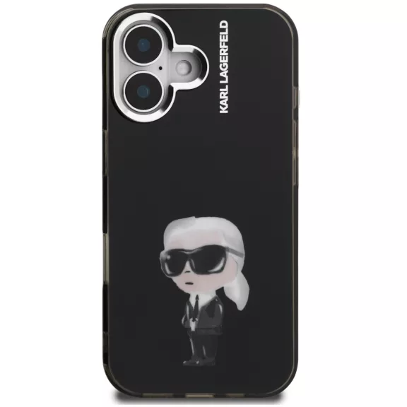 Karl Lagerfeld IML Aquarelle Karl iPhone 16 hátlap tok, fekete