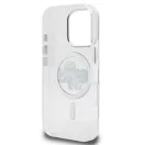 Karl Lagerfeld IML Glitter Karl and Choupette Sketch iPhone 16 Pro MagSafe kompatibilis hátlap tok, átlátszó