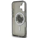 Karl Lagerfeld IML Glitter Karl and Choupette Sketch iPhone 16 MagSafe kompatibilis hátlap tok, fekete