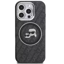 Karl Lagerfeld IML K&CH Heads Repeated Logo iPhone 16 Pro MagSafe kompatibilis hátlap tok, fekete