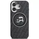 Karl Lagerfeld IML K&CH Heads Repeated Logo iPhone 16 MagSafe kompatibilis hátlap tok, fekete