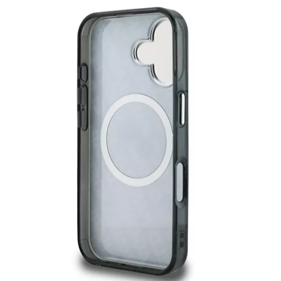 Karl Lagerfeld IML K&CH Heads Repeated Logo iPhone 16 MagSafe kompatibilis hátlap tok, fekete
