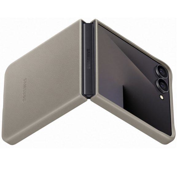 Samsung Galaxy Z Flip 7 KindSuit gyári vegán bőr tok, bézs