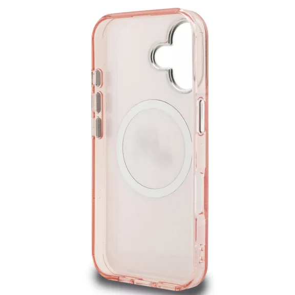 Karl Lagerfeld IML K&CH Heads Repeated Logo iPhone 16 MagSafe kompatibilis hátlap tok, rózsaszín