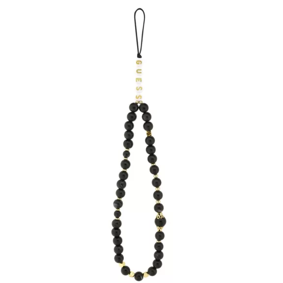 Guess PU Leather 4G Colored Ring Strap Apple iPhone 15 Pro MagSafe tok fekete színű karpánttal, fekete