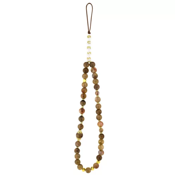 Guess PU Leather 4G Colored Ring Strap Apple iPhone 15 Pro Max MagSafe tok barna színű karpánttal, barna-arany