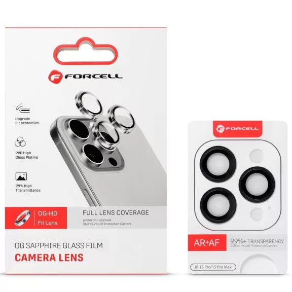 Forcell iPhone 14 Pro / 14 Pro Max tempered glass kamera védő üvegfólia, lila