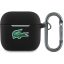 Lacoste Liquid Silicone Croc Logo AirPods 4 szilikon tok karabinerrel, fekete