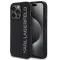 Karl Lagerfeld 3D Rubber Glitter Logo iPhone 16 Pro csillámos hátlap tok, fekete