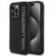 Karl Lagerfeld 3D Rubber Glitter Logo iPhone 16 Pro csillámos hátlap tok, fekete