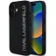 Karl Lagerfeld 3D Rubber Glitter Logo iPhone 16 csillámos hátlap tok, fekete
