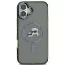 Karl Lagerfeld IML K&CH Heads Metal Frame iPhone 16 MagSafe tok kameravédő peremmel, fekete