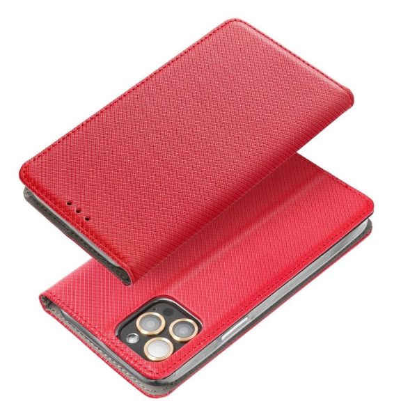 Magnet Realme 14T 5G mágneses flip tok, piros
