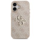 Guess PU Leather 4G Metal Logo Gold Frame Apple iPhone 17 MagSafe hátlap tok, rózsaszín