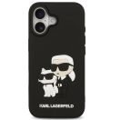 Karl Lagerfeld 3D Rubber Karl and Choupette Apple iPhone 17 hátlap tok, fekete