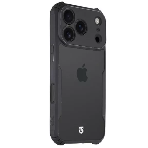 Tactical Quantum Stealth Apple iPhone 17 Pro Max hátlap tok, átlátszó/fekete