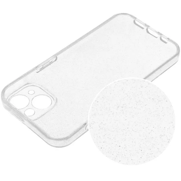 Clear 2mm Samsung Galaxy A17 csillámos szilikon tok, átlátszó