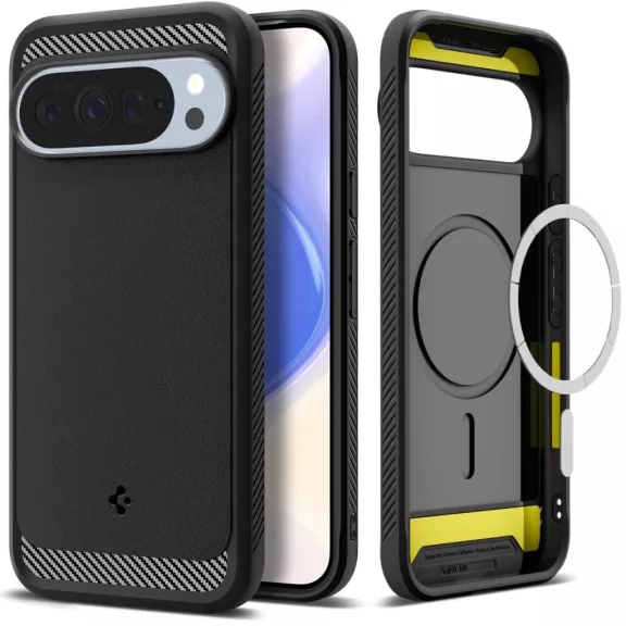 Spigen Rugged Armor MagFit Pixel 10 XL tok, MagSafe, Matte Black, fekete