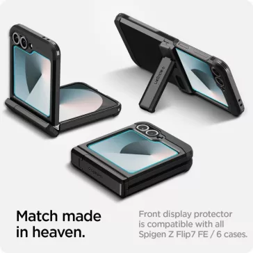   Spigen Glas.tR EZ Fit Samsung Galaxy Z Flip 6 / Flip 7 FE tempered kijelzővédő fólia felhelyező kerettel (2db)