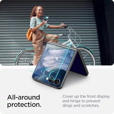   Spigen Glas.tR EZ Fit HD Samsung Galaxy Z Flip 7 kijelzővédő fólia felhelyező kerettel (1db)