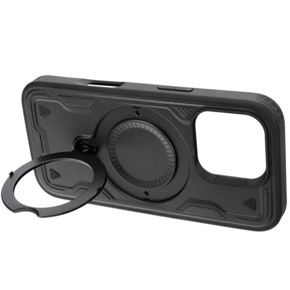 Frost Armor Apple iPhone 17 Pro Max starabíró tok kitámasztóható gyűrűvel, fekete