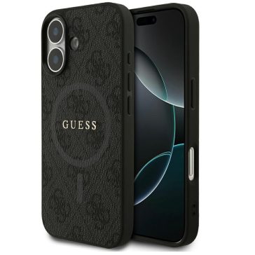   Guess 4G Ring Classic Logo Apple iPhone 17 MagSafe hátlap tok, fekete
