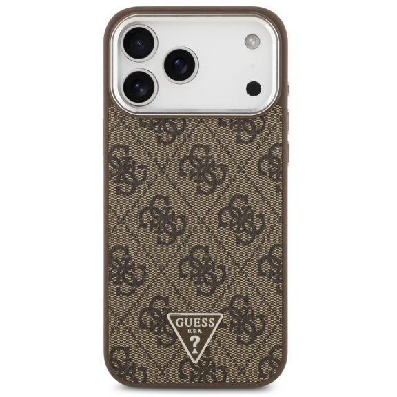 Guess 4G Triangle Logo Apple iPhone 17 Pro Max MagSafe hátlap tok, barna