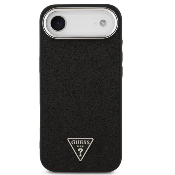 Guess Glitter Triangle Logo Apple iPhone Air (2025) MagSafe hátlap tok, fekete-ezüst