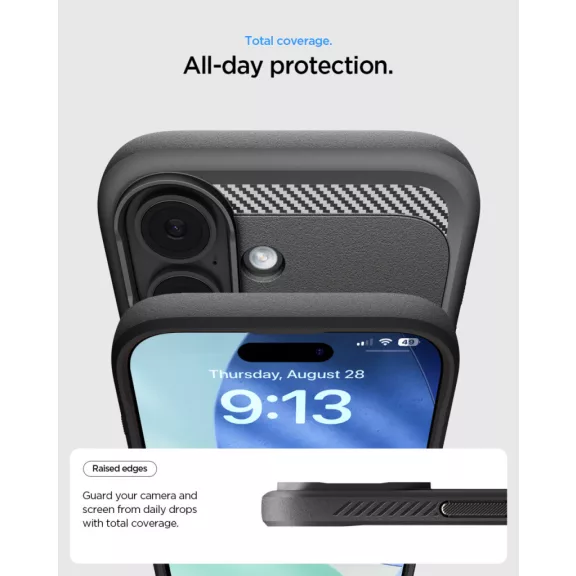 Spigen Rugged Armor MagFit Apple iPhone 17 tok, MagSafe, Matte Black, fekete (sérült csomagolás)