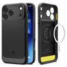 Spigen Rugged Armor MagFit Apple iPhone 17 Pro Max tok, MagSafe, Matte Black, fekete