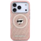 Karl Lagerfeld IML Choupette Head Logo iPhone 17 Pro Max MagSafe kompatibilis hátlap tok, rózsaszín